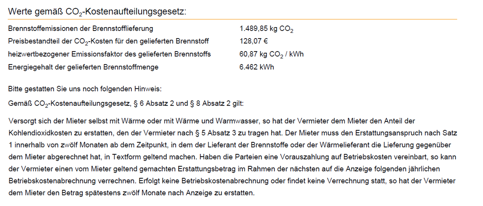 Fernwärme: Werte gemäß CO2-Kostenaufteilungsgesetz